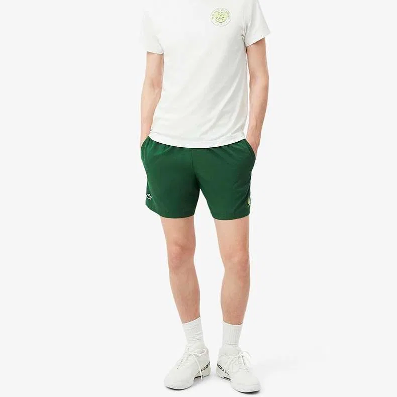 Спортивные шорты LACOSTe мужские двухпредметный сет зеленый — фото 3