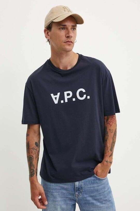

Футболка River T-Shirt из хлопка A.P.C., темно-синий