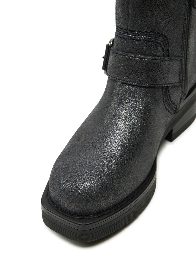 Ботинки женские Clarks Rebelle Buckle высокие с ремешками, серебряный — фото 4