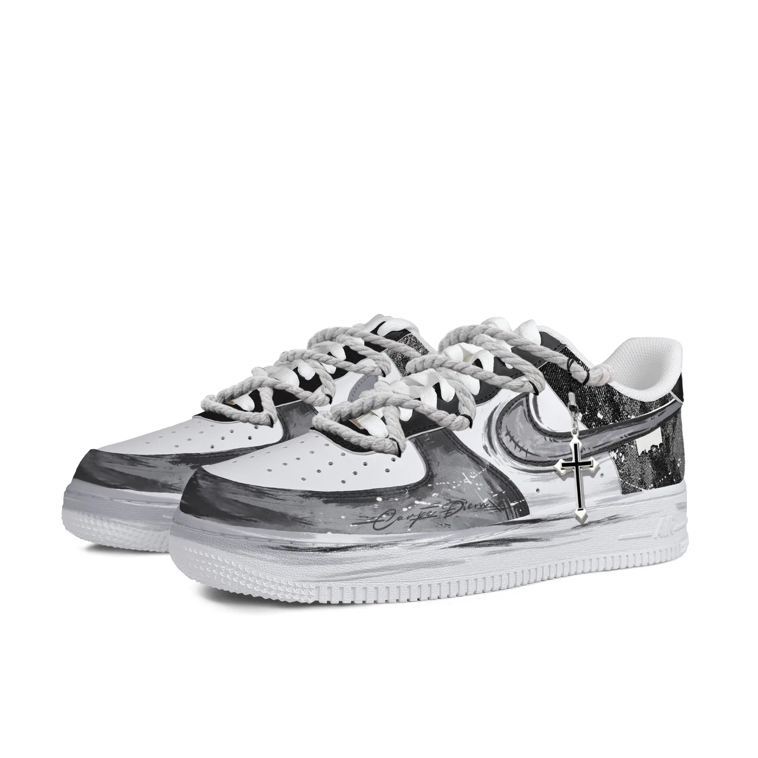 Кеды Nike Air Force 1 низкие серые — фото 4