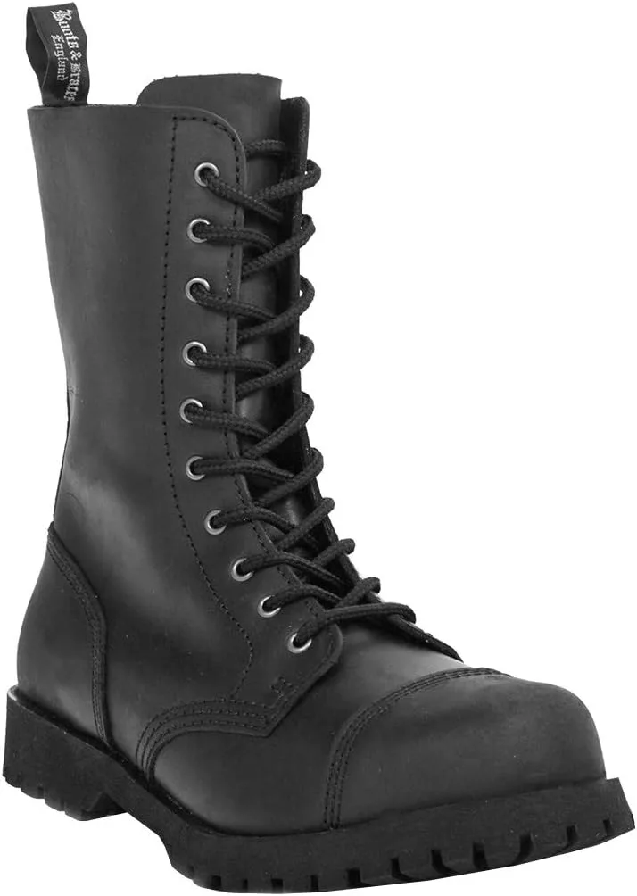 Ботинки Boots and pods Crazy Horse с 10 отверстиями, нубуковая кожа, черные, унисекс, для взрослых Boots & Braces