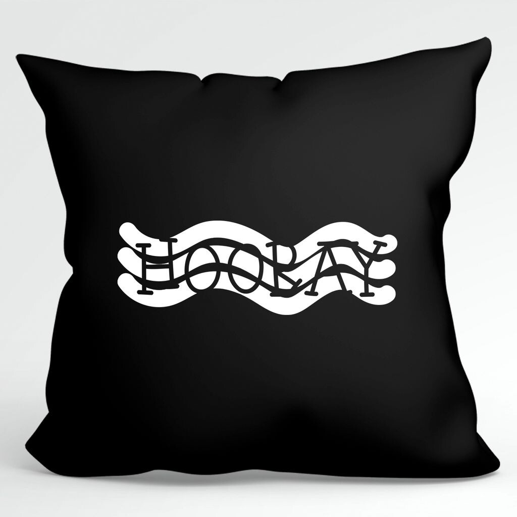 

Huuraa Cushion Hooray Hurra Декоративная подушка с наполнителем, размер 40x40 см, черная, со стильным мотивом. Идея подарка для друзей и семьи Hellweg Druckerei