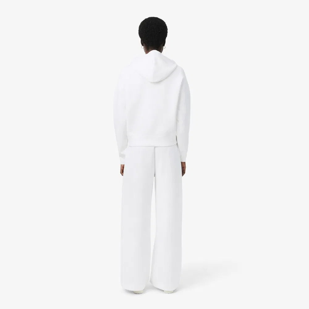 Брюки спортивные Lacoste женские широкие, двухсторонний материал, белые — фото 3