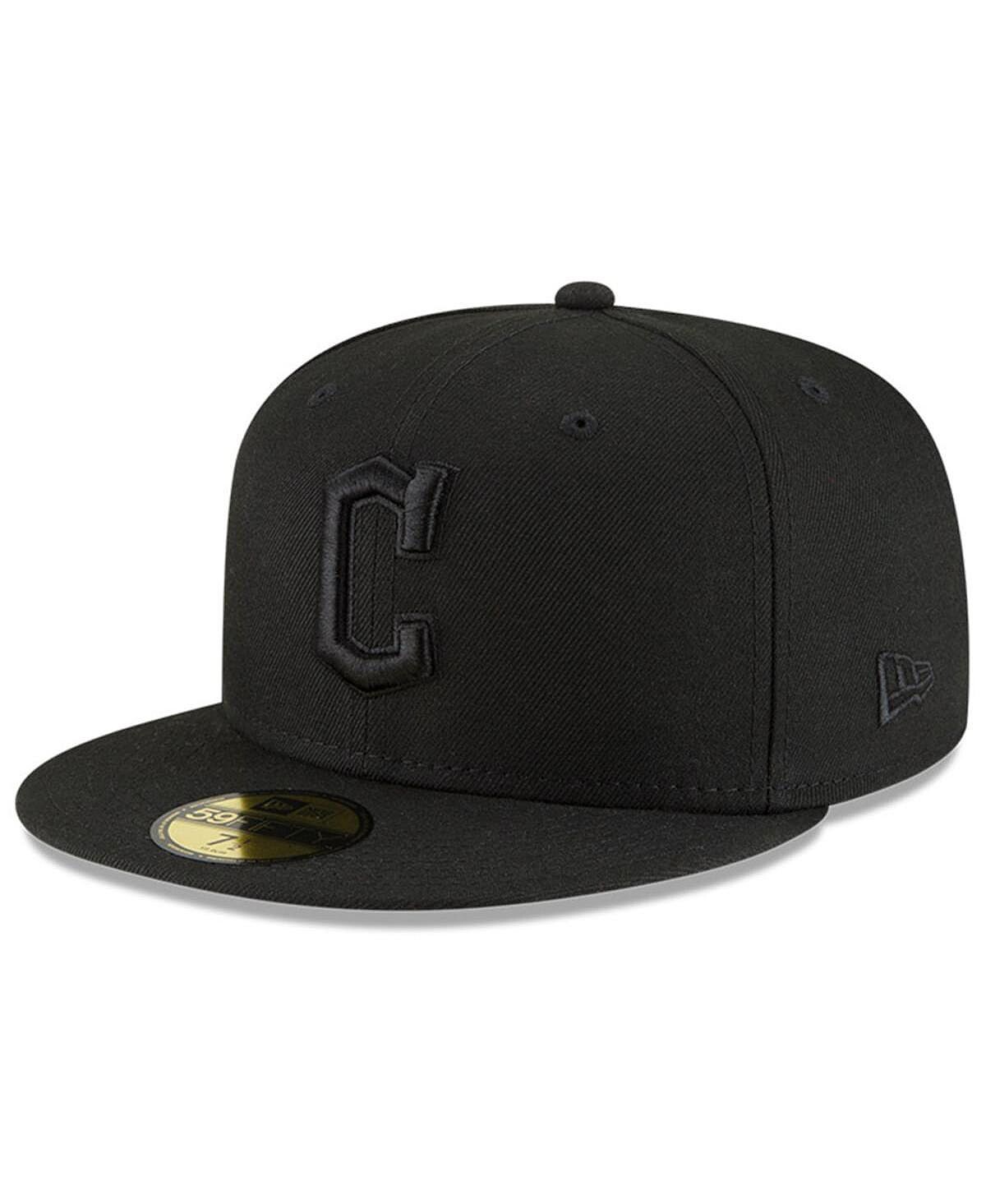 

Мужская черная, черная приталенная кепка Cleveland Guardians 59FIFTY New Era
