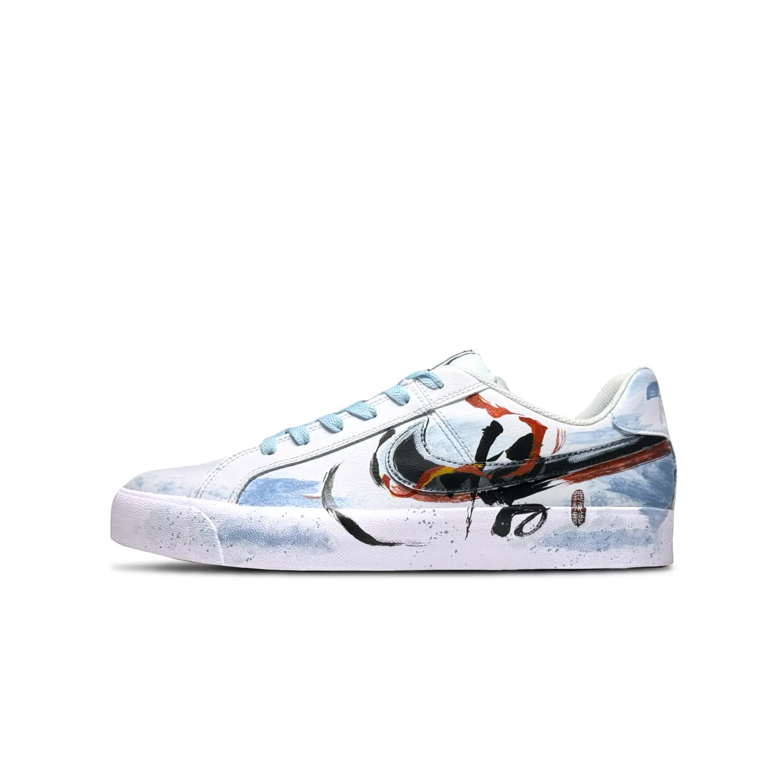 

Скейтборд-кеды Court Royale унисекс с низким верхом, синий и белый Nike
