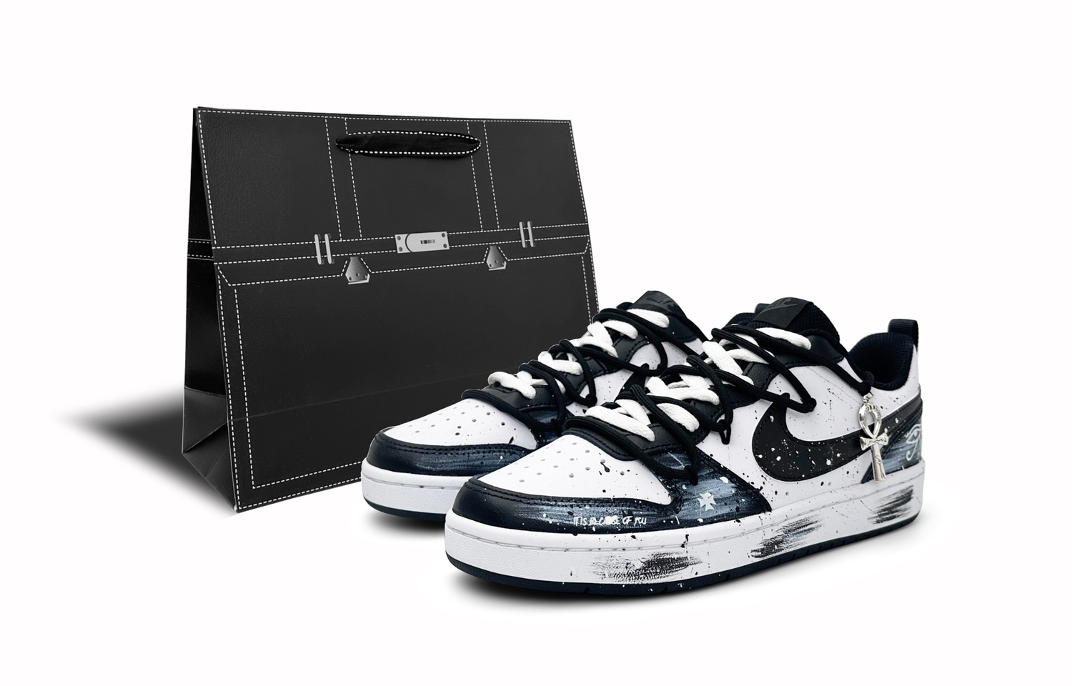 

Nike Court Borough Genesis Era устойчивые к истиранию низкие детские скейтбординговые ботинки black unisex