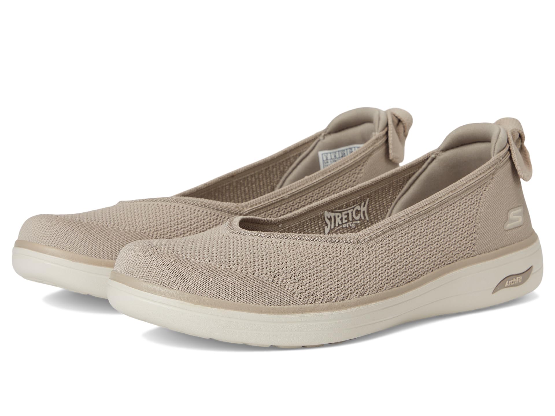 Туфли SKECHERS Performance On-The-Go Arch Fit Inspire Ballerina W/ Bow, серо-коричневый