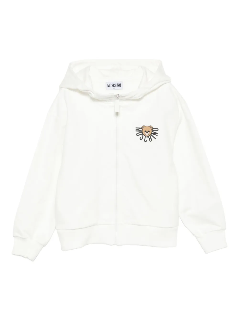 

Худи на молнии с принтом Moschino Kids, белый