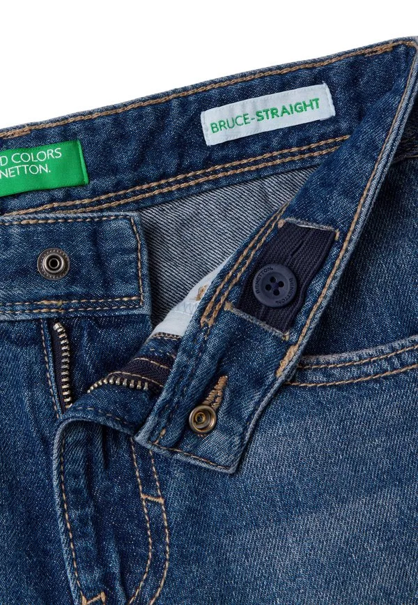 Джинсы прямого кроя без эластичных вставок с пятью карманами United Colors Of Benetton, Blue — фото 3