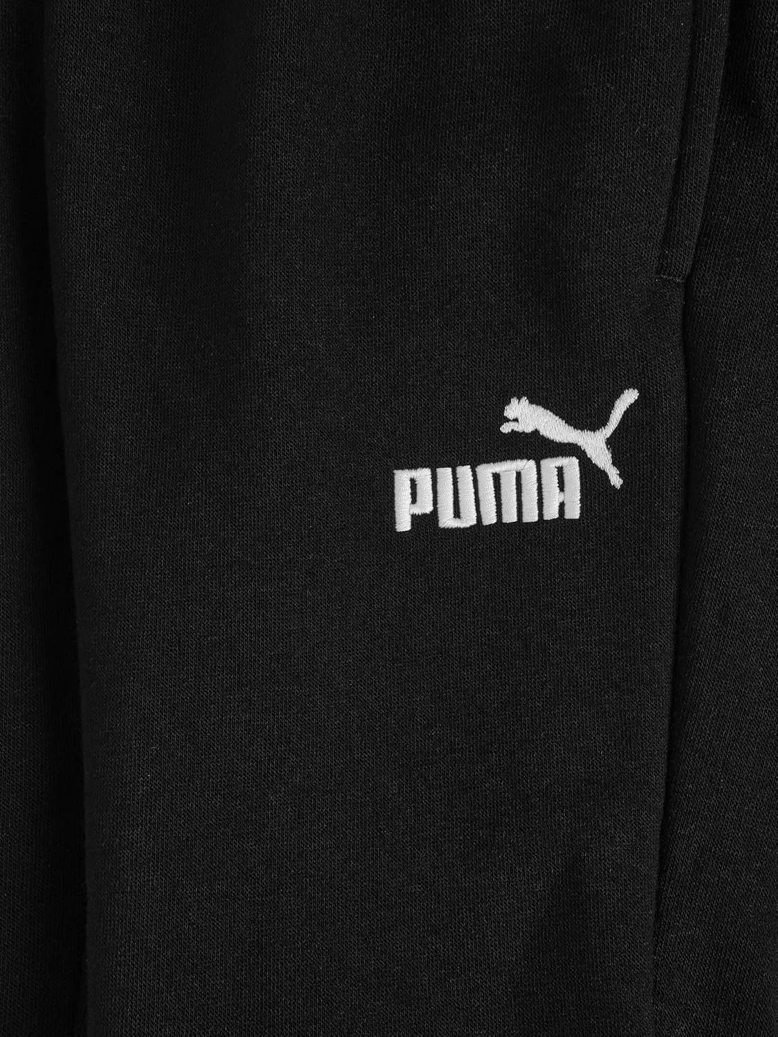 Детские спортивные брюки Puma Essential Basics из флиса с логотипом, эластичным поясом и боковыми карманами, Puma Black — фото 3