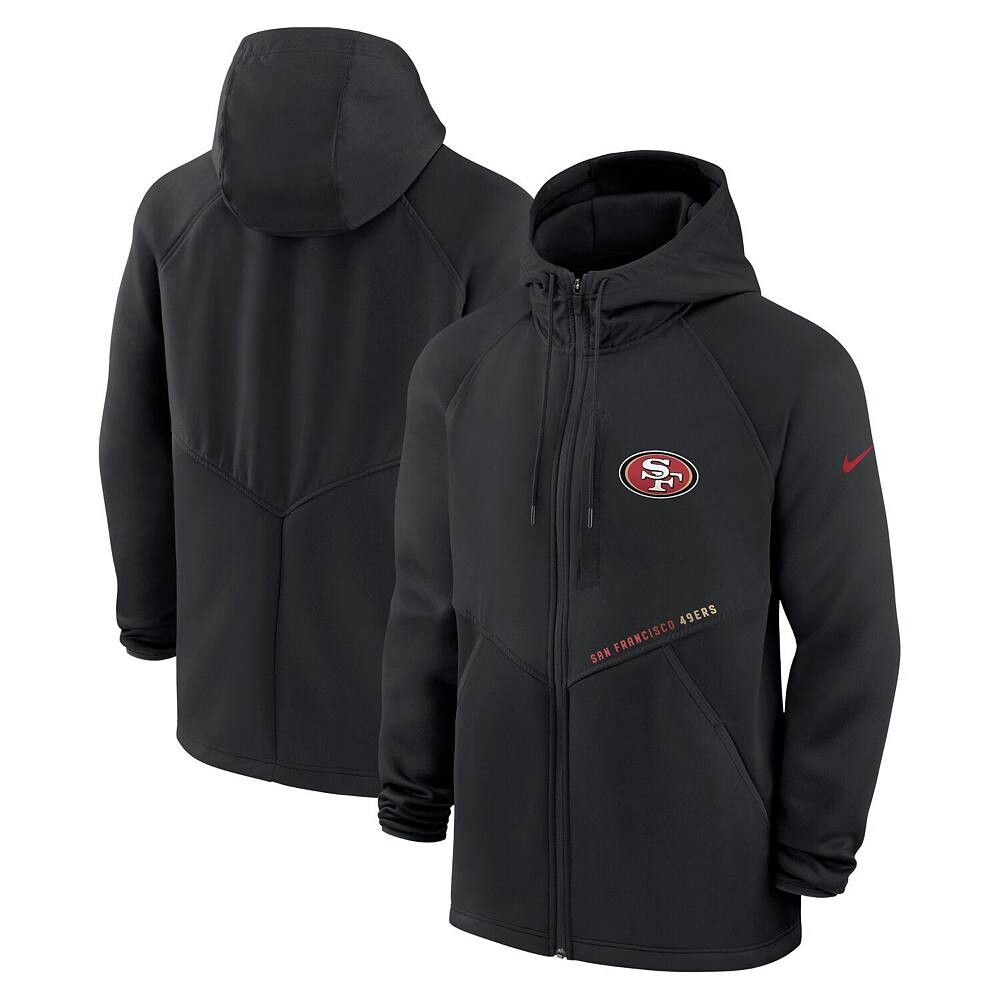 

Мужская черная худи с молнией во всю длину Nike San Francisco 49ers Spacer Raglan Performance, черный