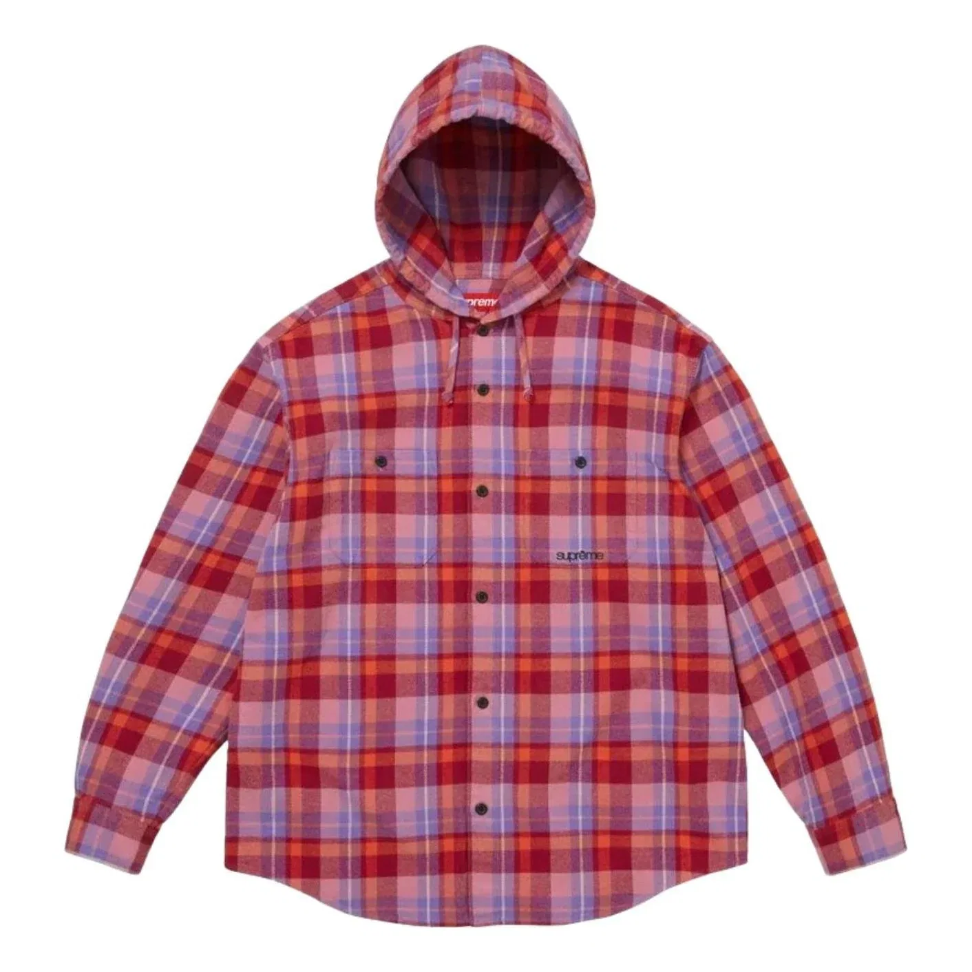 Рубашка-рубашка Supreme SS26 с капюшоном, розовая, SUP-SS26-205-RED