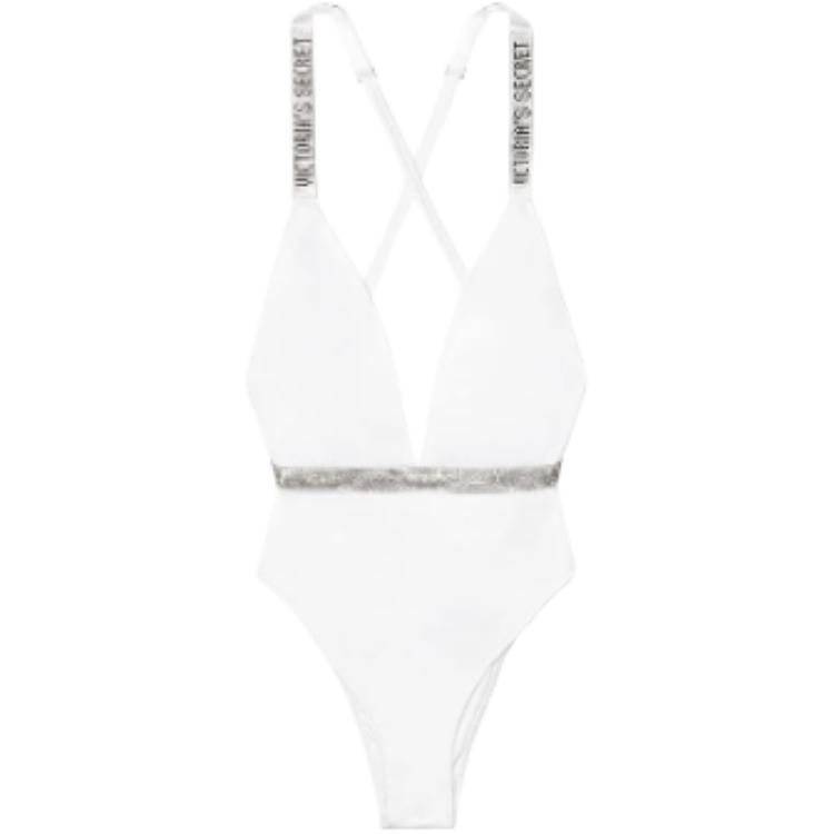 

Victoria's Secret Купальник Shine Plunge One Piece белый