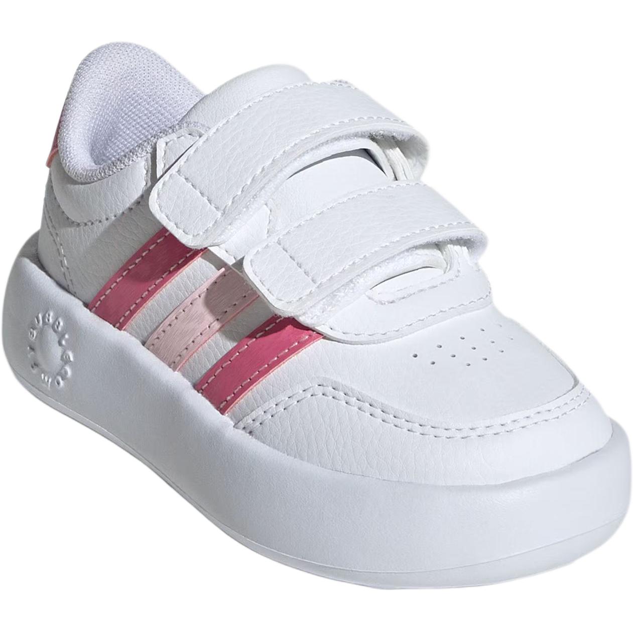 Кроссовки BREAKNET 3.0 устойчивые к истиранию для малышей Adidas, белый/розовый — фото 4