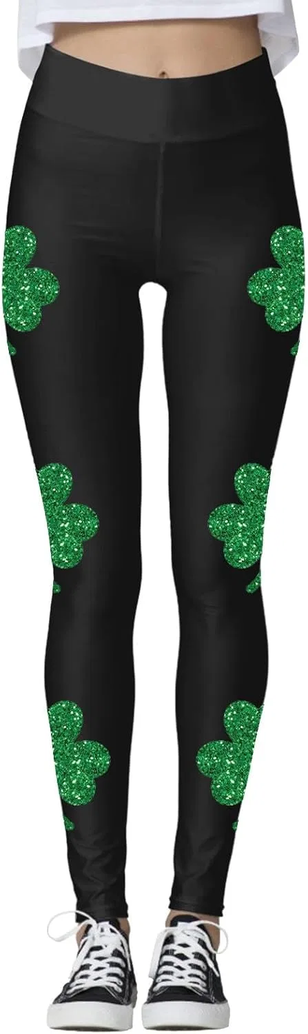 Леггинсы женские с принтом Shamrock, Generic, Z15 Black