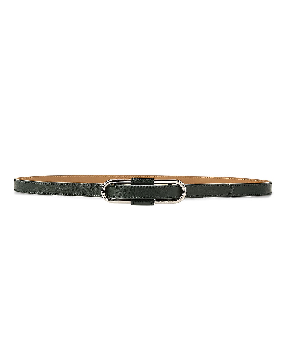 

Oval-Buckle Calfskin Skinny Ремень Ralph Lauren Collection, Regent Green