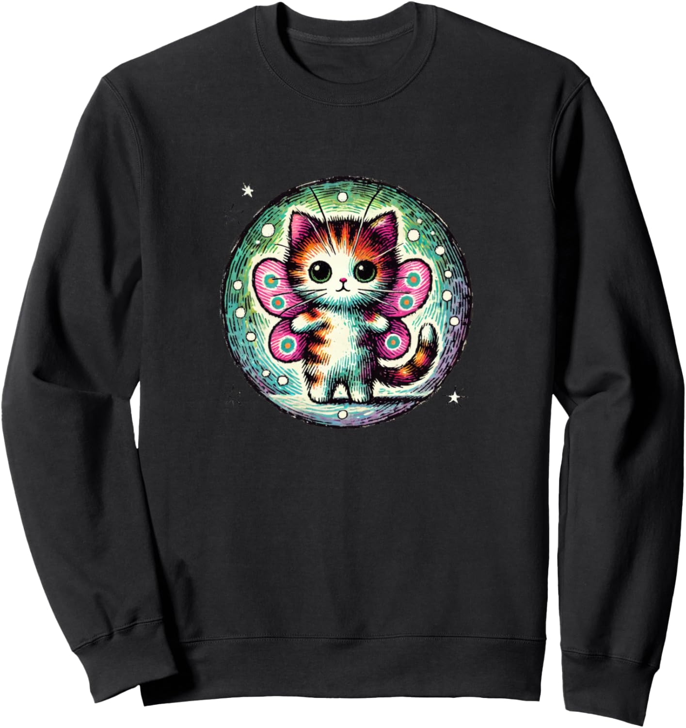 

Милая толстовка с изображением сказочной кошки Vintage Cat Art Snugg, черный