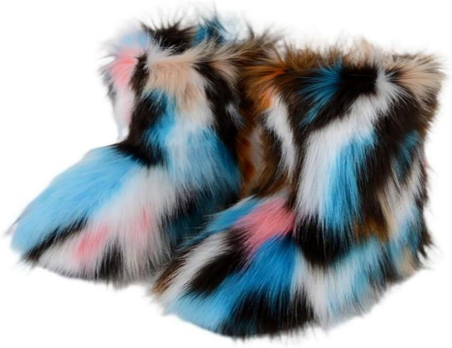 

Девочкам искусственный мех, средние по высоте зимние сапоги, теплые, пушистые, меховые ботинки Urmycos, Blau, Rosa, Braun