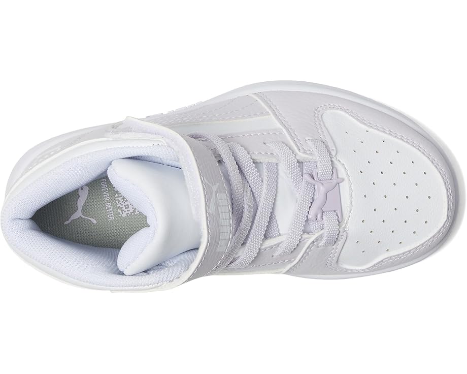 Кроссовки PUMA Kids Rebound Layup Mid Hook And Loop, цвет Puma White/Lilac Frost — фото 2