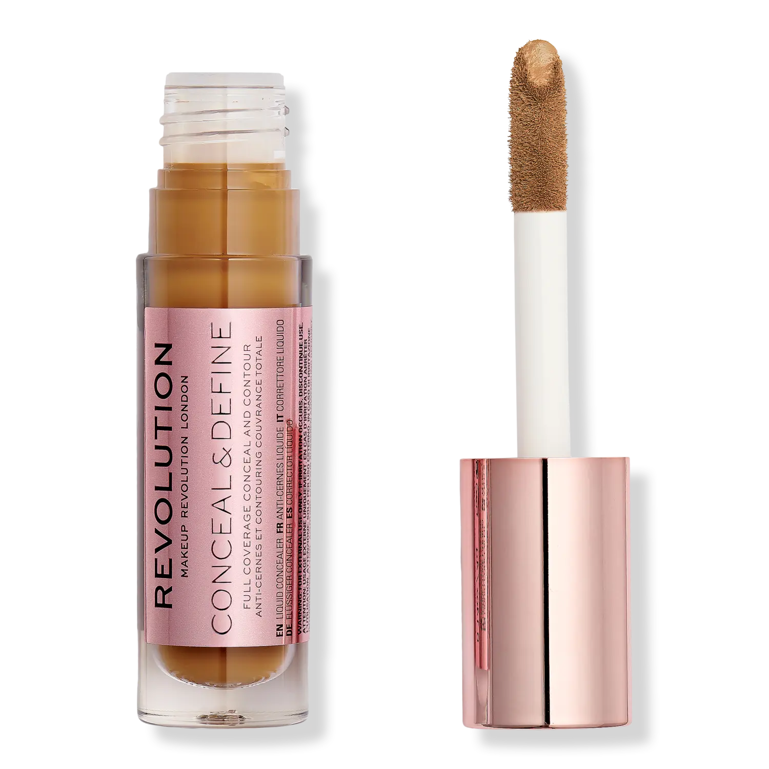 

Консилер Conceal & Define с полным покрытием Revolution Beauty, C13.2 (for dark skin tones w/ a orange undertone)