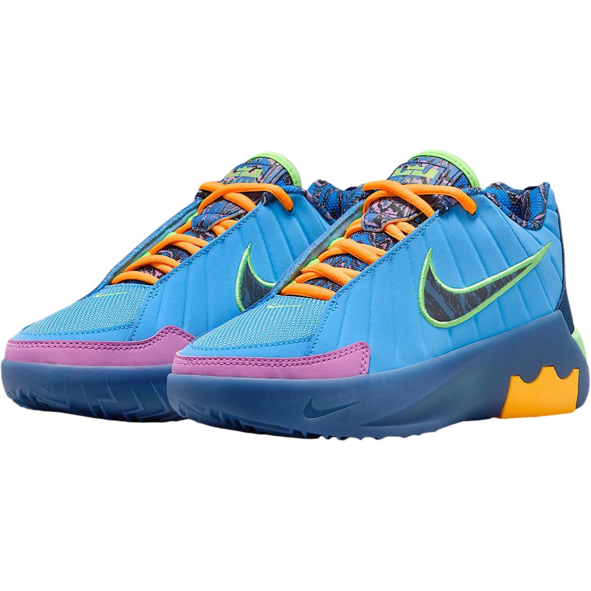Nike Slip Resistant And Breathable Low top Детские баскетбольные кроссовки Blue Green для подростков — фото 4