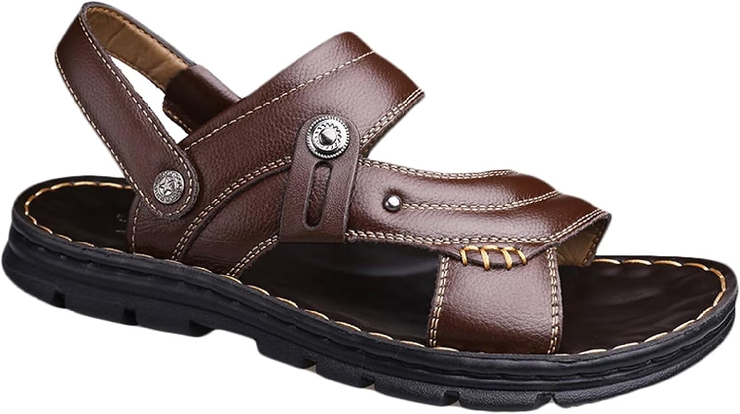 

Мужские сандалии HNVAVQ на открытом воздухе из кожи, пляжная обувь, сандалии-рыбака, коричневый