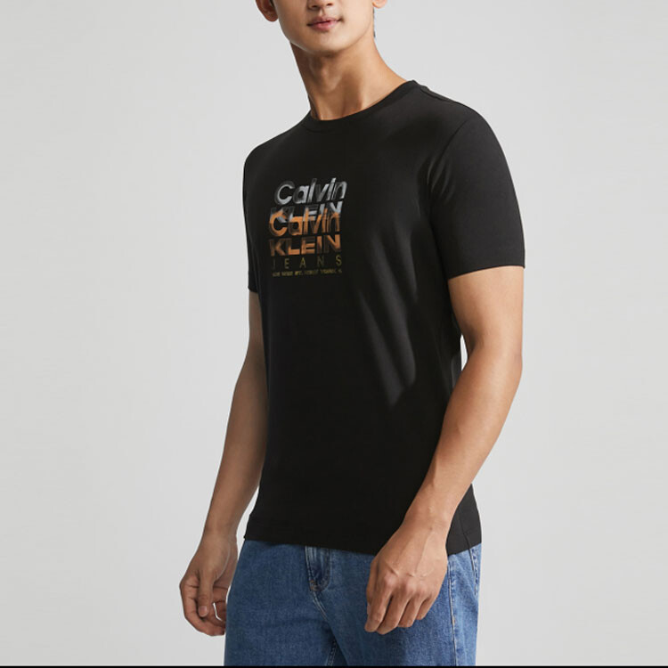 Футболка мужская космическая черная Calvin Klein, черный — фото 4