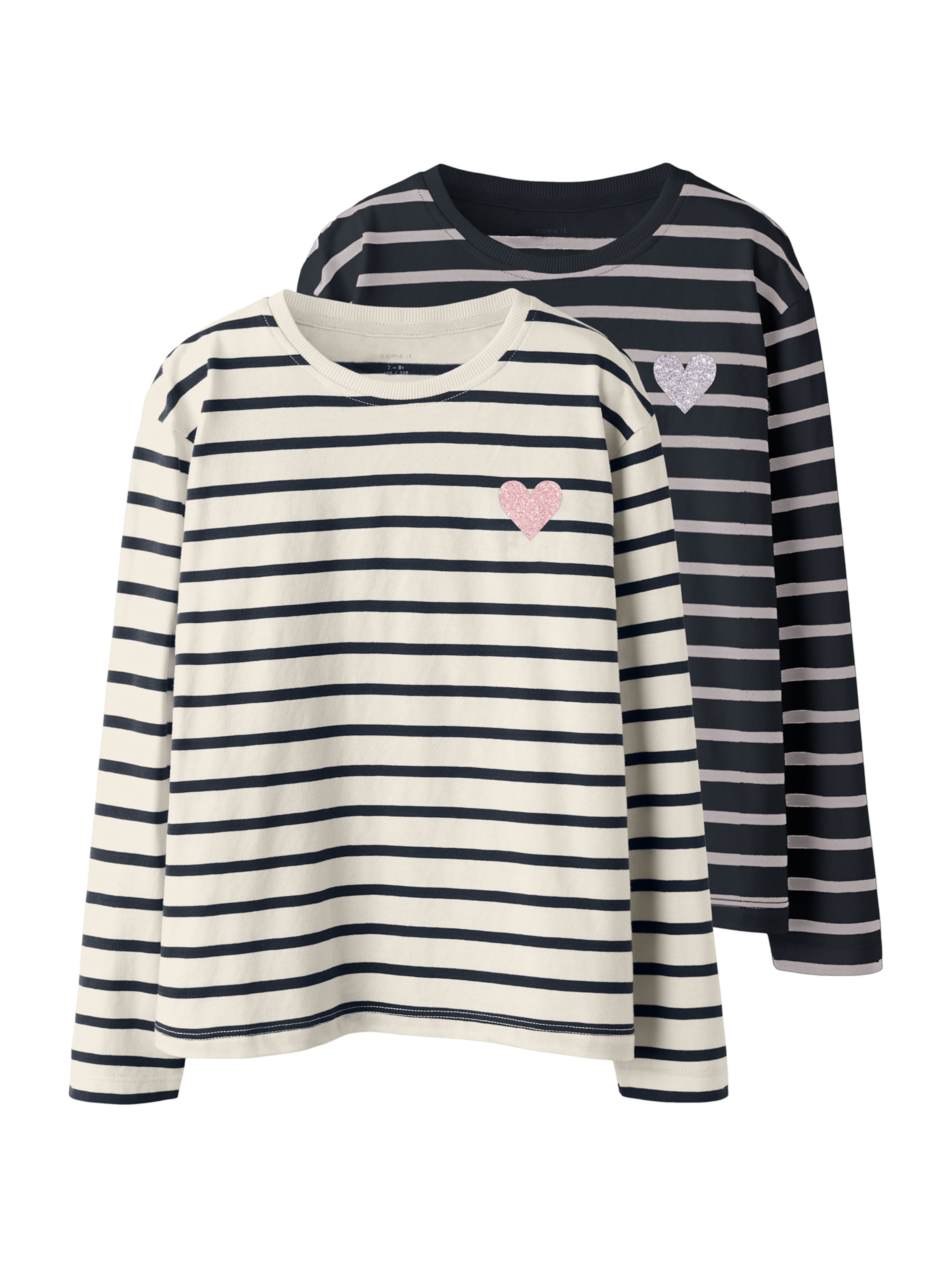 

NAME IT Лонгслив 'NKFTENISA' в цвете морской синий, офф-уайт