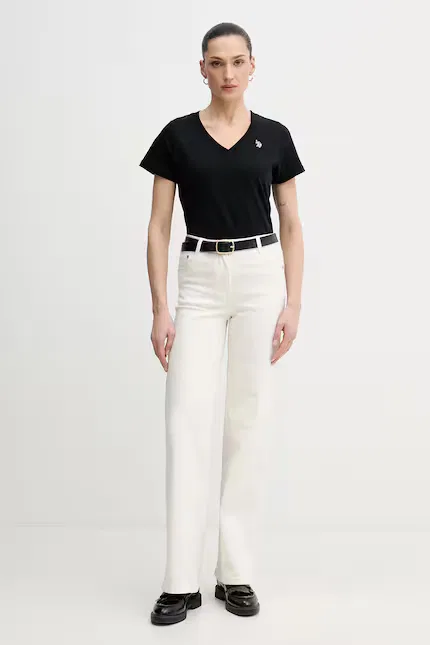 Футболка с V-образным вырезом U.S. Polo Assn, черный — фото 2