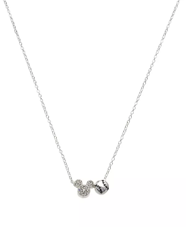 

Ожерелье с подвеской в виде бейсбольной биты Микки Мауса из кубического циркония Disney, silver