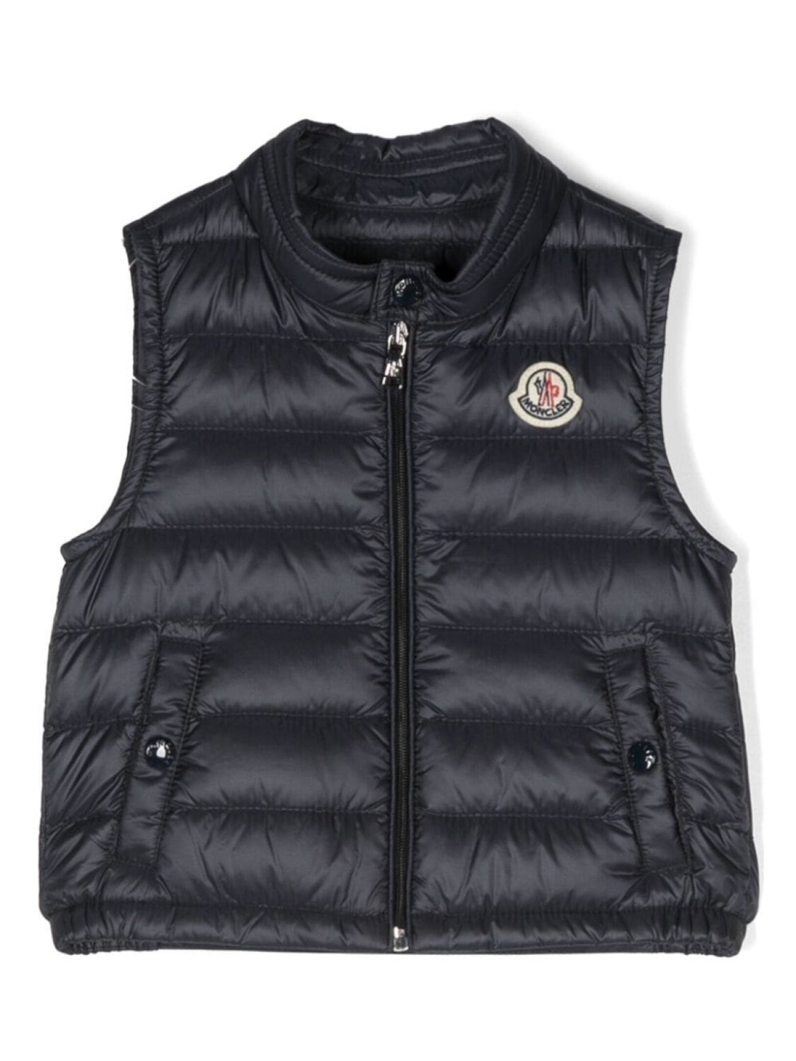 

Moncler Enfant дутый жилет с нашивкой-логотипом, синий
