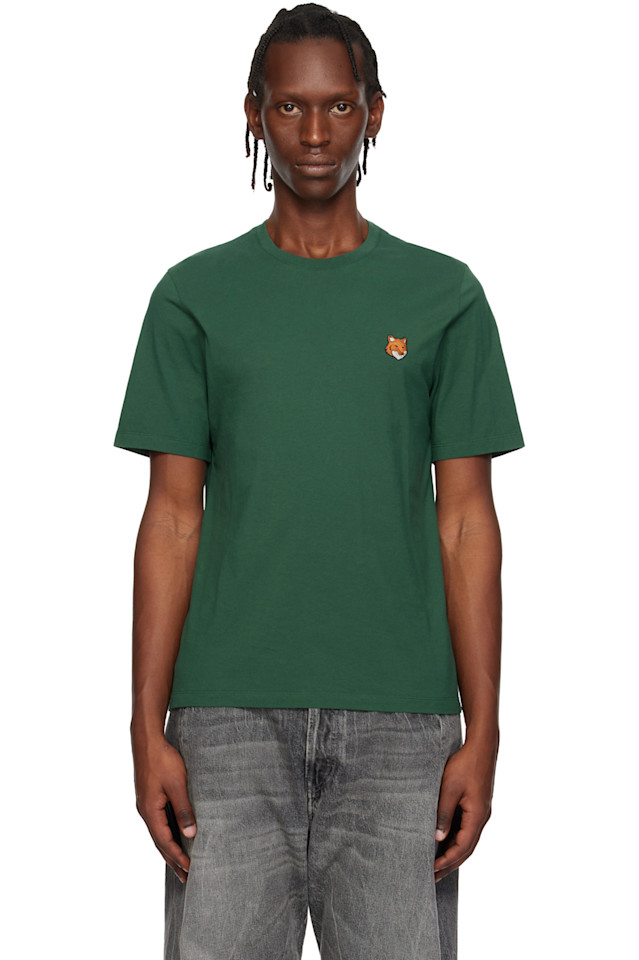 

Maison Kitsuné Обычная футболка с изображением головы зеленой лисы