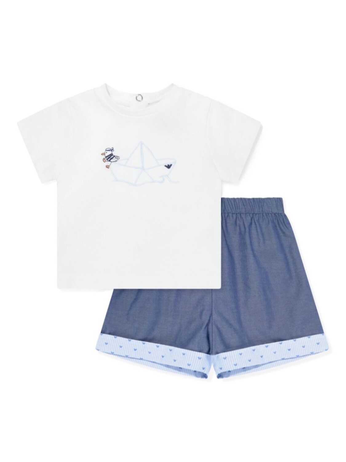 

Комплект из хлопковых шорт с графическим принтом Emporio Armani Kids, белый