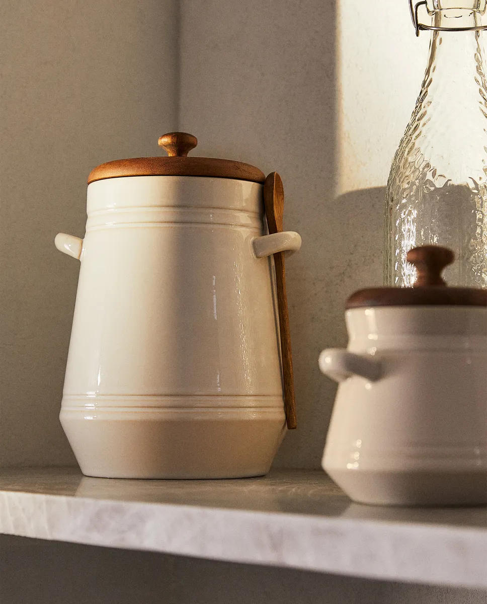 

Баночка для хранения с ложкой Zara Home, цвет Cream