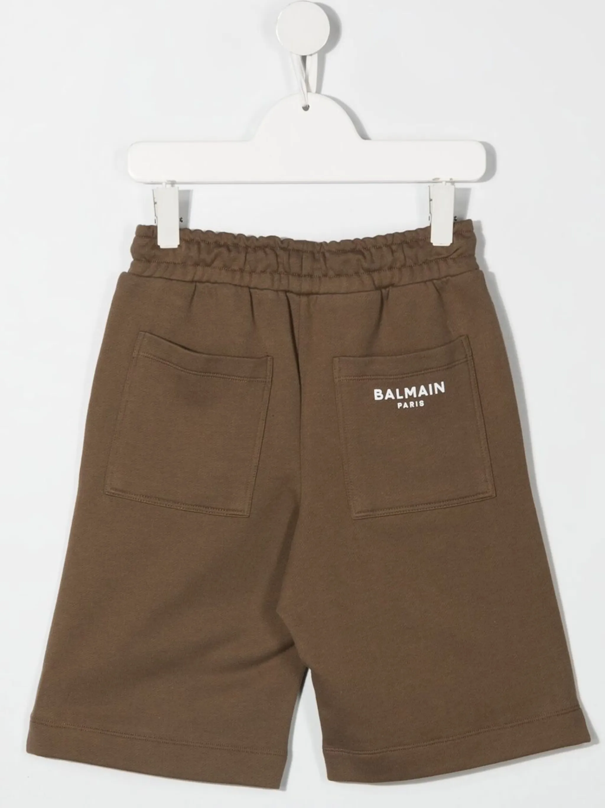 Спортивные шорты с логотипом Balmain Kids, коричневый — фото 2