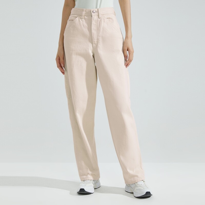 

Джинсы женские Calvin Klein из чистого хлопка, молочный