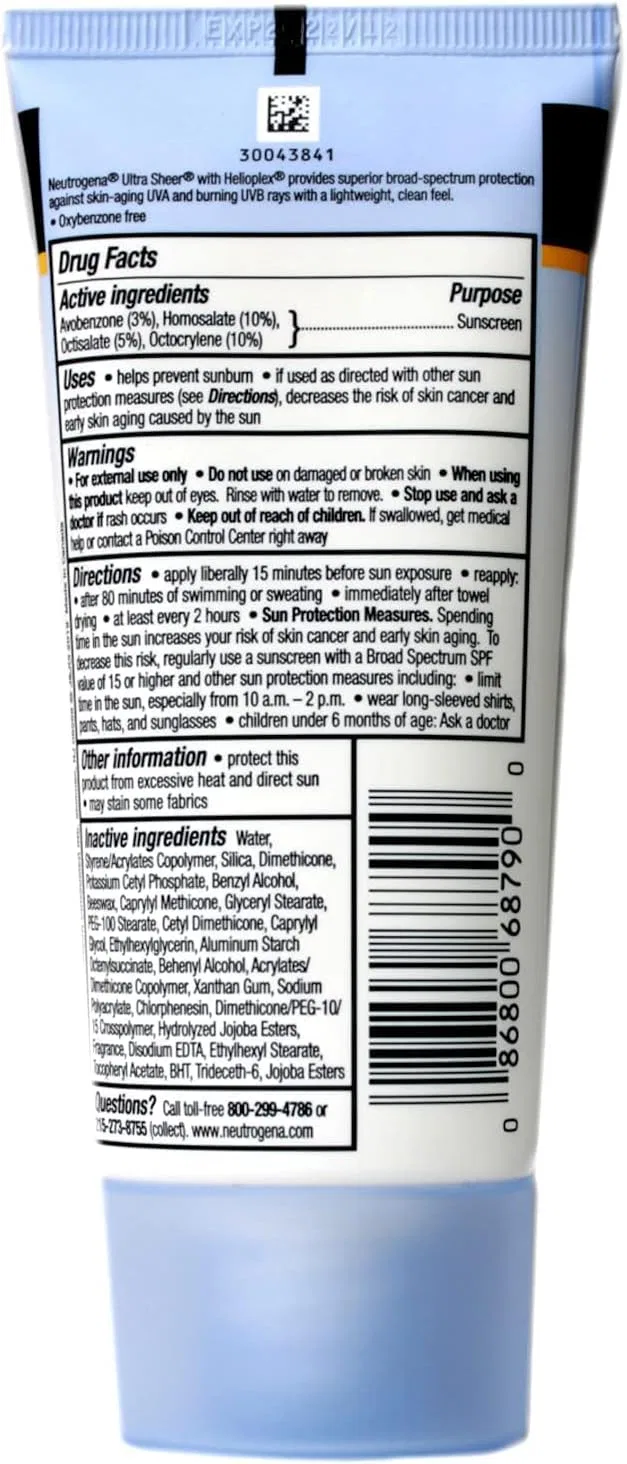Солнцезащитный крем Ultra Sheer Dry-touch Neutrogena SPF 55 2 шт. по 88 мл — фото 3