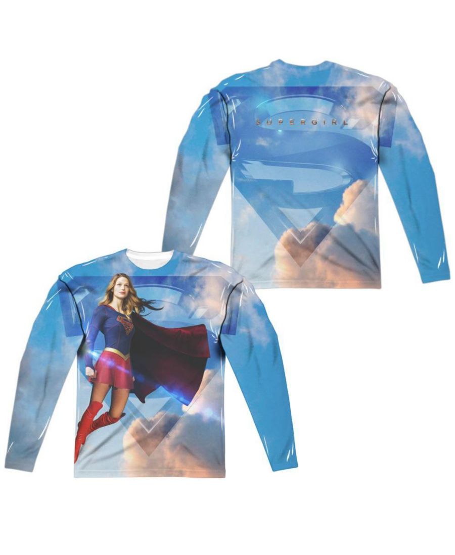 

Мужская футболка с длинным рукавом из полиэстера с принтом В небе (спереди/сзади) Supergirl, White, Белый, Мужская футболка с длинным рукавом из полиэстера с принтом В небе (спереди/сзади) Supergirl, White