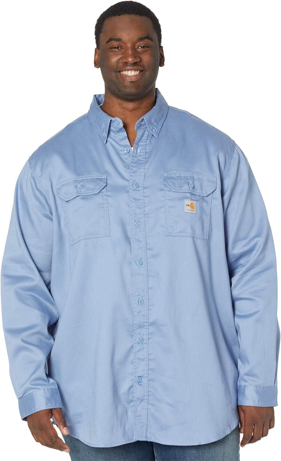 

Рубашка из легкого огнестойкого твила Big & Tall Carhartt, цвет Medium Blue
