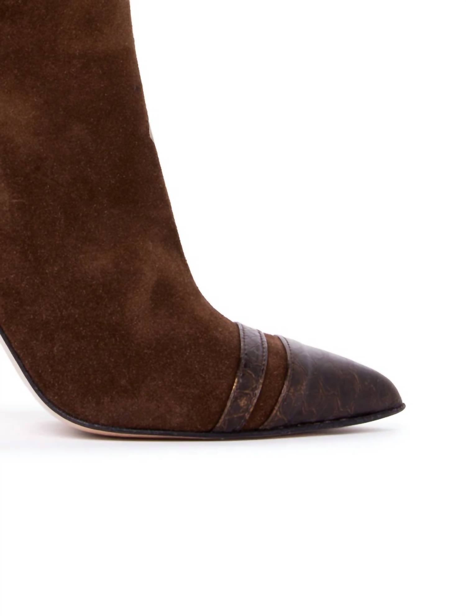 Сапоги Alexis из бронзовой замши BEAUTIISOLES by Robyn Shreiber, цвет bronze suede — фото 4