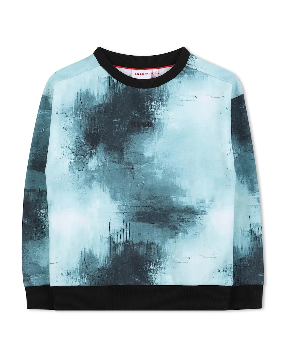 

Детский зеленый свитер с длинным рукавом Hugo