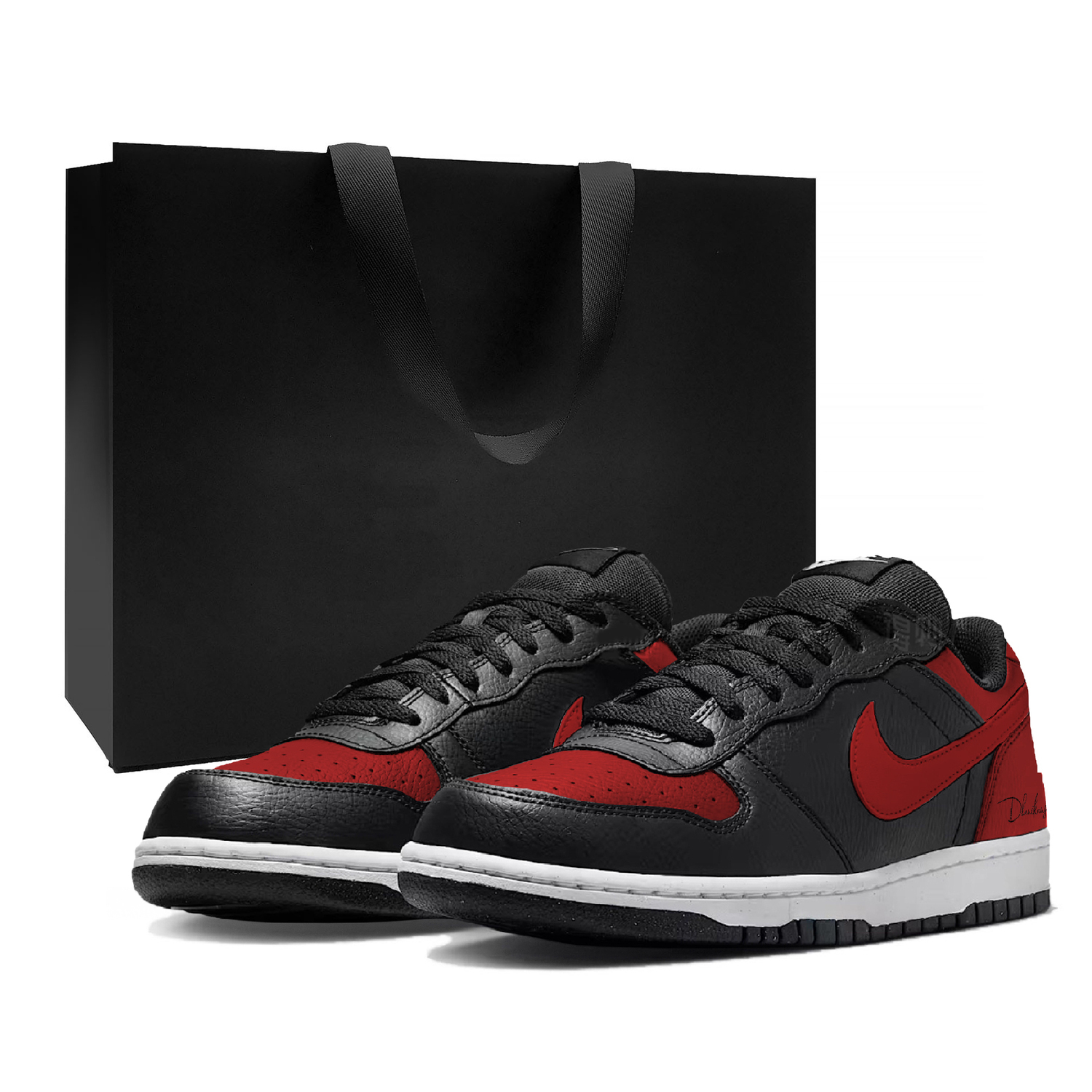 

Nike Большие термоамортизирующие износостойкие низкие кроссовки для скейтбординга Unisex черные красные