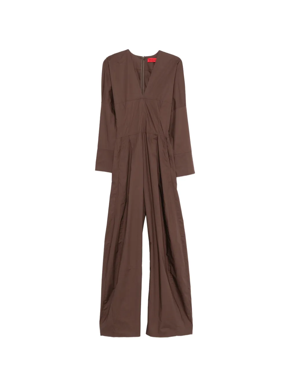 

Комбинезон с V-образным вырезом и длинными рукавами Thelatest, коричневый