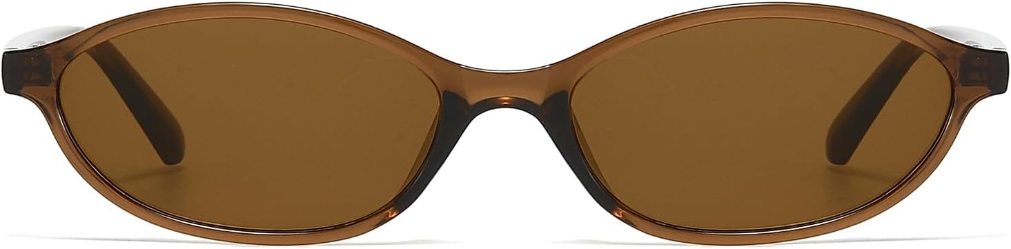 

Солнцезащитные очки LJCZKA в стиле ретро, ​​овальные, «кошачий глаз», для женщин, модные в 90-х, в маленькой оправе, винтажные, с защитой от УФ-излучения UV400, Darkbrownbrown