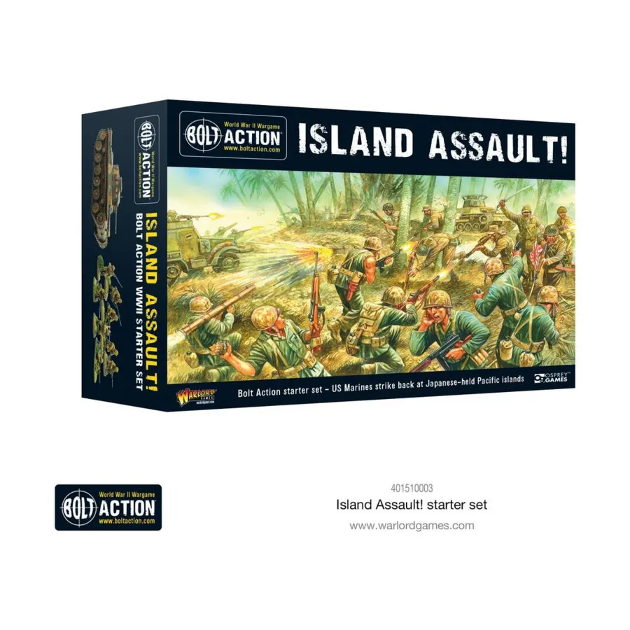 

Bolt Action — стартовый набор Island Assault с 2 промо-фигурками, Bolt Action - US Marines (28mm)