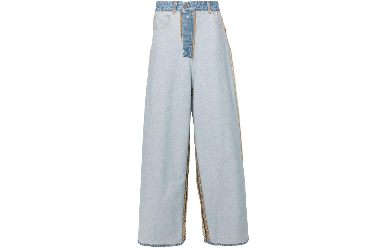 

Джинсы с открытыми швами и широкими штанинами Vetements, синий