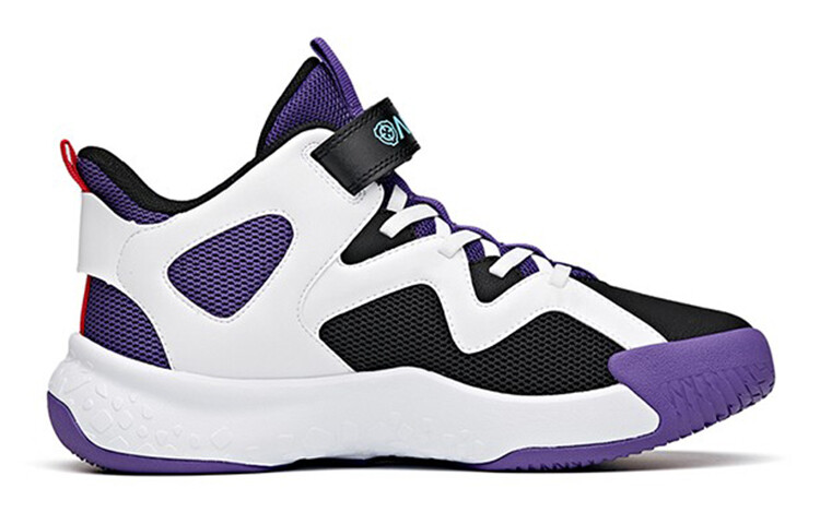 Детские баскетбольные кроссовки GS Mid-top черные/белые/фиолетовые Anta Kids — фото 2