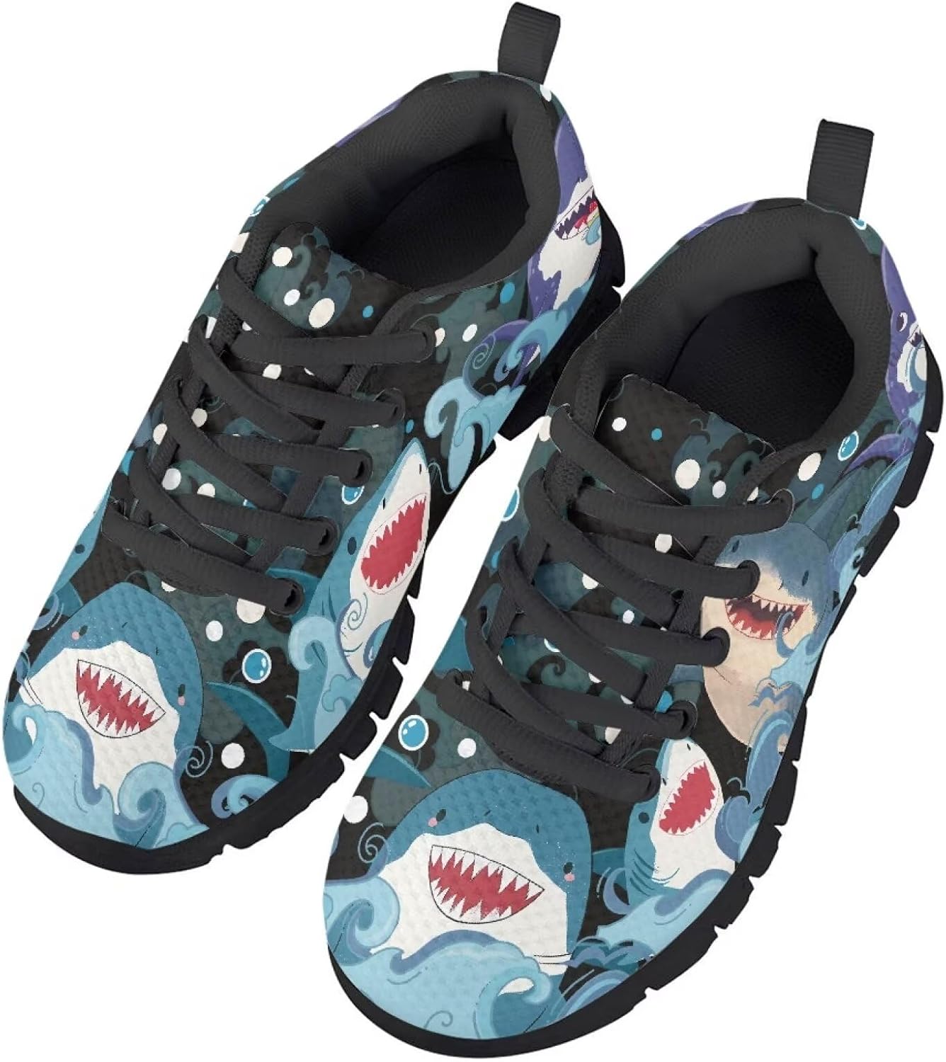 

Кроссовки с шнуровкой для бега и спорта, стильные теннисные кеды для мальчиков и девочек, легкие дышащие сетчатые туфли на Рождество, размеры для маленьких детей США 11-13, для больших детей 1-5, черная подошва Generic