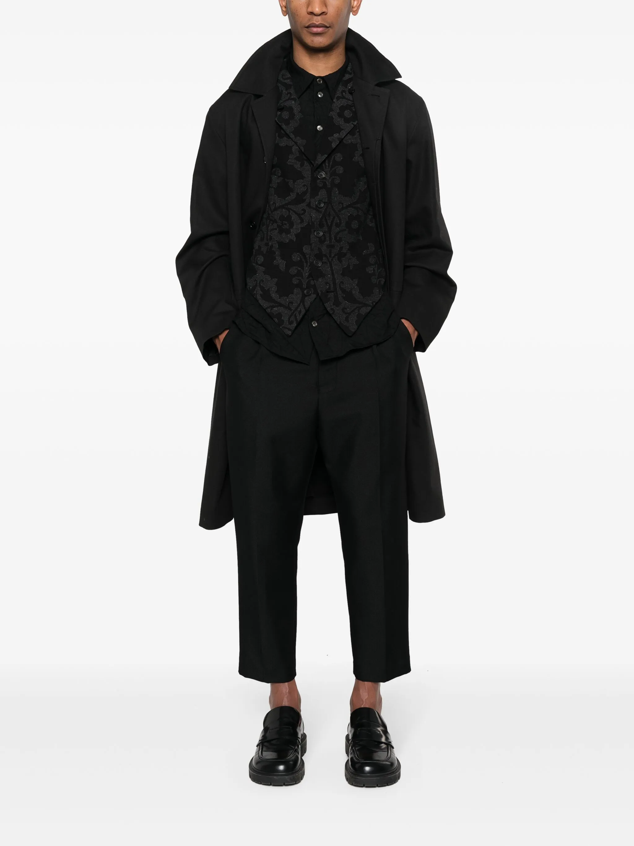 Жилет с жаккардовым узором Yohji Yamamoto, черный — фото 2