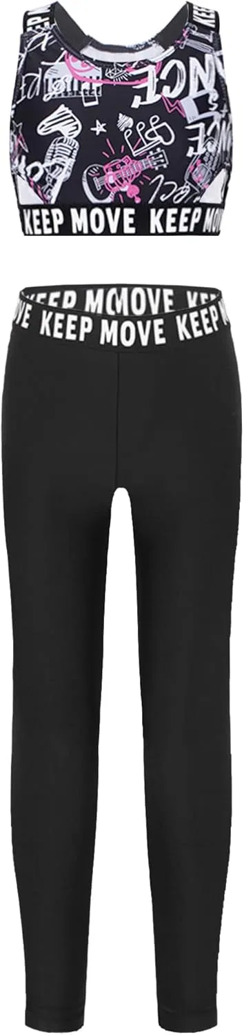 Детский спортивный костюм топ и леггинсы dPois, Black Rose Red — фото 4